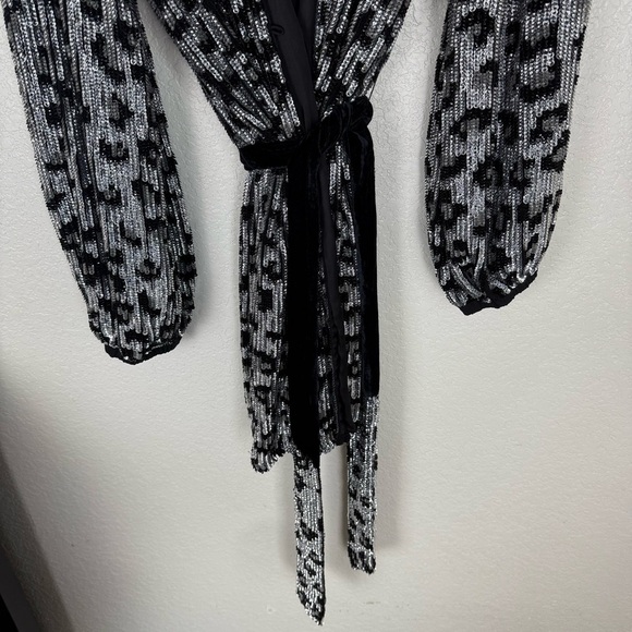 Retrofete Black and Gray Gabriella Robe Dress SZ Small - Picture 10 of 16